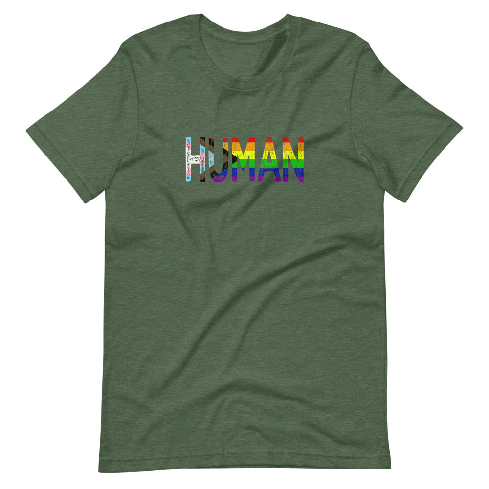 Human LGBT Pride Flag Short-Sleeve Unisex T-Shirt