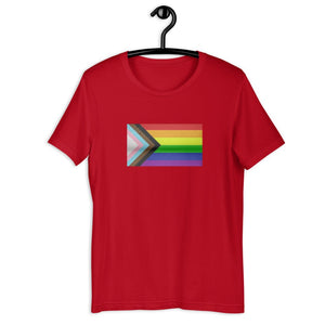 Vintage Designed Progress Pride Flag LGBTQ+ Rainbow Gay Pride | Trans Pride | Black Pride Short-Sleeve Unisex T-Shirt - ActivistChic
